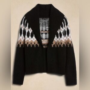 Banana Republic alpaca blend Nordic Black & Brown  Cardigan sweater medium